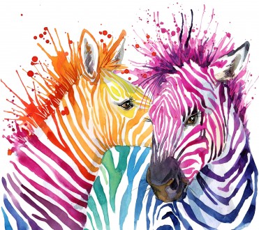 Fotomural Rainbow Zebras