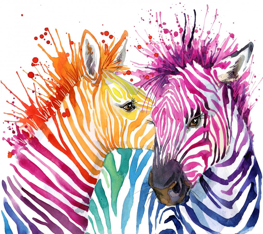 Fotomural Rainbow Zebras A08-M806 Fotomural Rainbow Zebras A08-M806