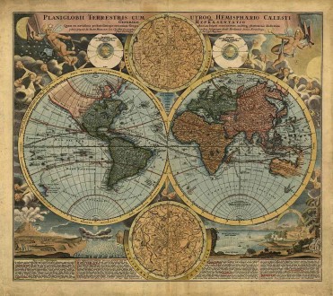 Fotomural Hemispheres World Map