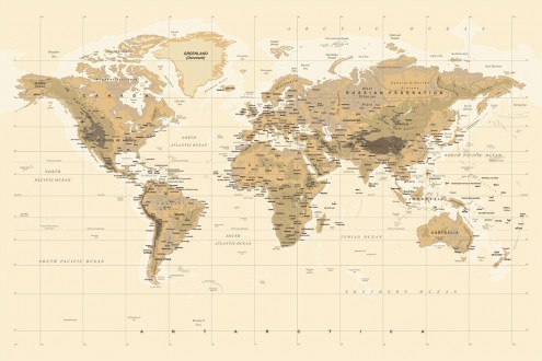 Fotomural Geographic World Map A08-M903-4 Fotomural Geographic World Map A08-M903-4