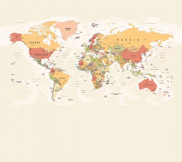 Fotomural Countries World Map 4 A08-M904-3 Fotomural Countries World Map 4 A08-M904-3