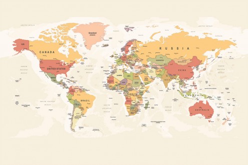 Fotomural Countries World Map 4 A08-M904-4 Fotomural Countries World Map 4 A08-M904-4