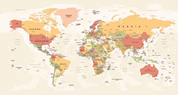 Fotomural Countries World Map 4 A08-M904-5 Fotomural Countries World Map 4 A08-M904-5