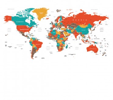 Fotomural Countries World Map 2 A08-M905-3 Fotomural Countries World Map 2 A08-M905-3