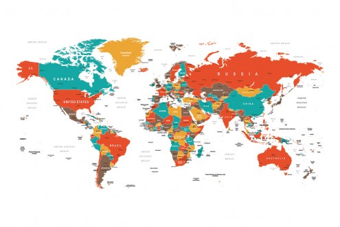 Fotomural Countries World Map 2 A08-M905-4 Fotomural Countries World Map 2 A08-M905-4