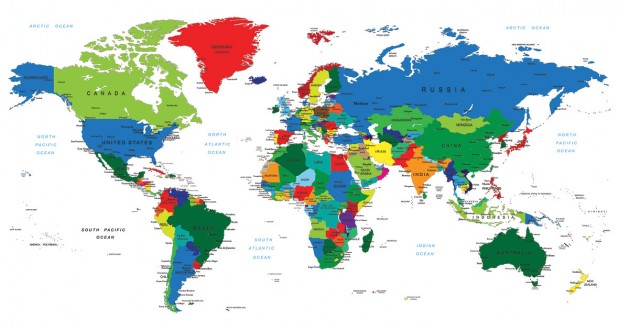 Fotomural Countries World Map 1