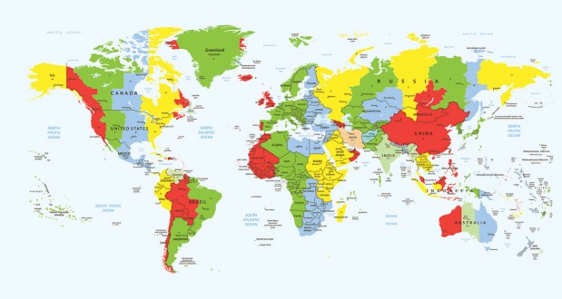 Fotomural Time Zone World Map