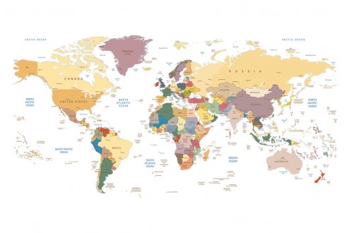 Fotomural Countries World Map 3 A08-M908-4 Fotomural Countries World Map 3 A08-M908-4